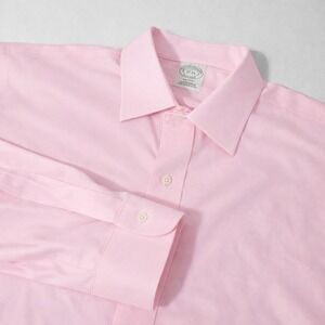 Brooks Brothers Milano Non Iron Supima Cotton Pink Dress Shirt 17-34